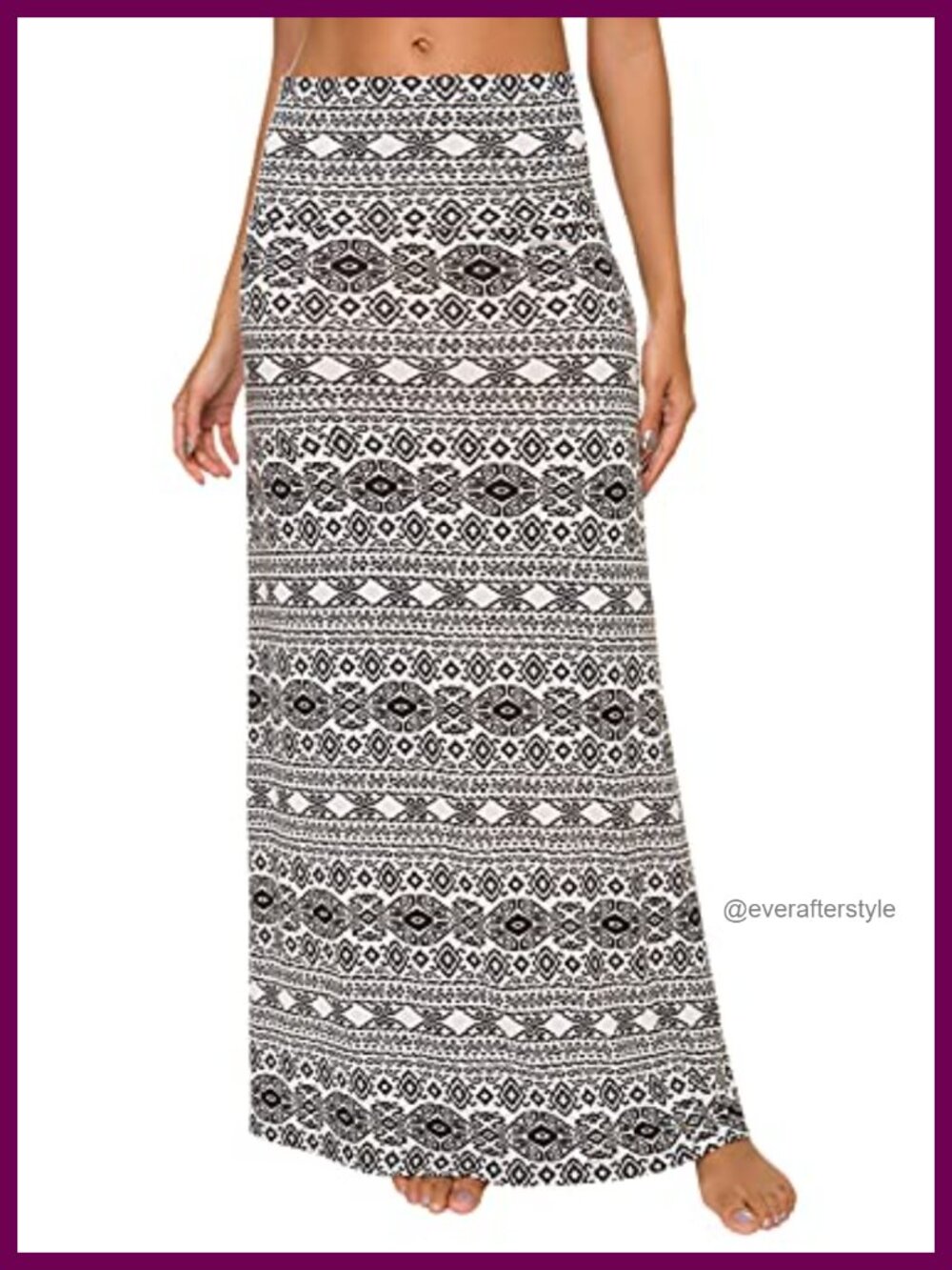 Spandex Fold-Over High Waist Flared Maxi Skirt